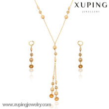 63415-Xuping Jewelry Fashion 18k Gold Plated Jewelry Set With 3 PCS